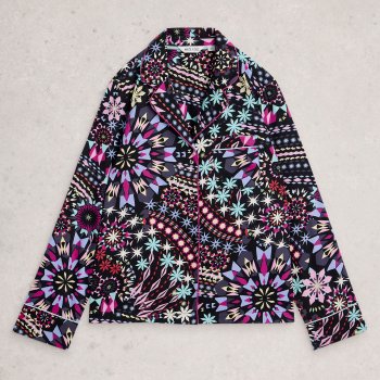 White Stuff Nina Organic PJ Shirt - Black