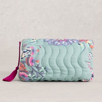 White Stuff Shelby Organic Quilted Wash Bag - Blue