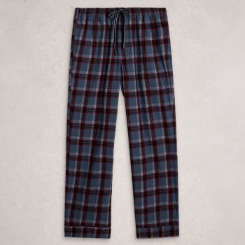 White Stuff Wells Organic Check PJ Bottoms - Plum