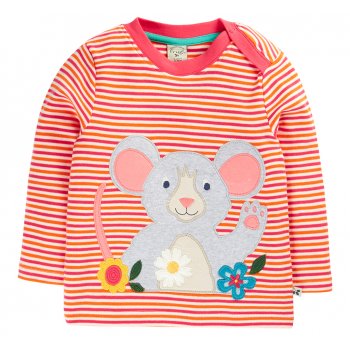 Frugi Orion Circular Mouse Stripe Top - Pink