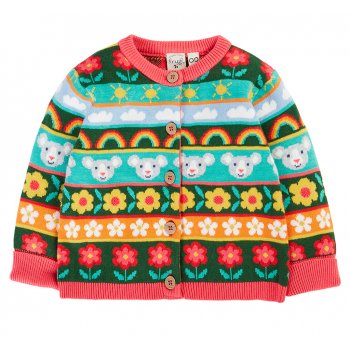 Frugi Robyn Mouse Fairisle Cardigan