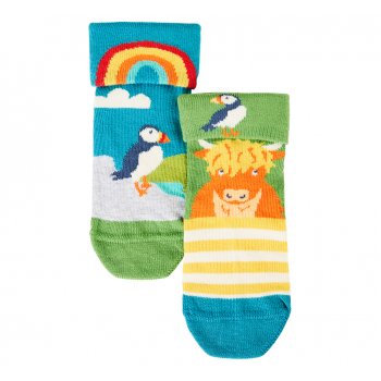 Frugi Highlands Fold Over Socks - 2 Pairs