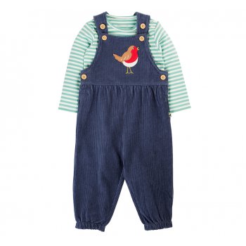 Frugi Veryan Robin Dungaree Outfit - Navy