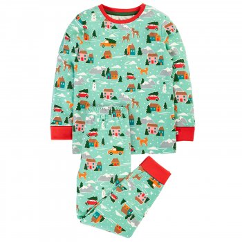 Frugi Winter Drives Sundown PJs - Moss