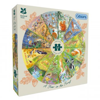 National Trust A Year in the Forest  Circlular Jigsaw - 500 Piece