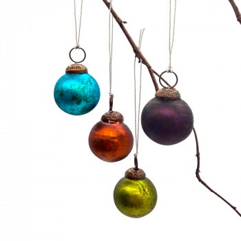 Round Glass Baubles - Set of 8