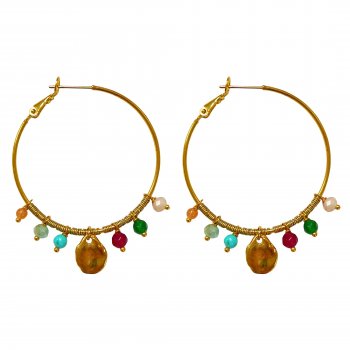 Lotus Feet Lariat Hoop Earrings