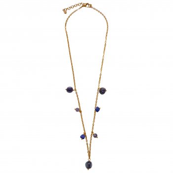 Lotus Feet Charm Necklace - Blue