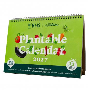 Willsow RHS 2027 Plantable Veg & Herb Desk Calendar
