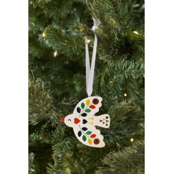 Handpainted Floral & Heart Dove