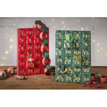 Advent Calendar - Green Snowflakes