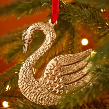 Gold Metal Swan Decoration