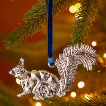 Silver Metal Squirell Decoration