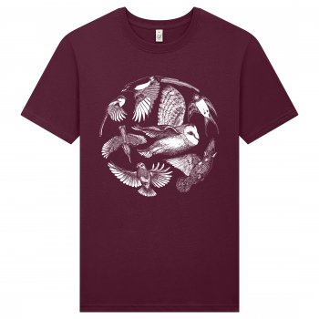 Frank & Faith British Birds T-Shirt - Burgundy