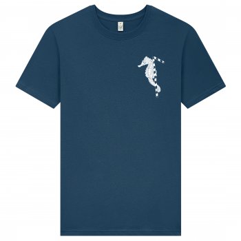 Frank & Faith Save Our Seas Seahorse T-Shirt - Denim Blue