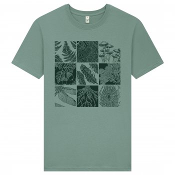 Frank & Faith Nature Grid T-Shirt - Slate Green