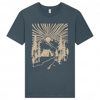 Frank & Faith Camping T-Shirt - Light Charcoal