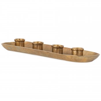 Amita Antique Brass Long Candle Holder