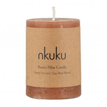 Rustic Soy Blend Mini Pillar Candle - Rust