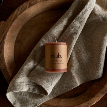 Rustic Soy Blend Mini Pillar Candle - Rust