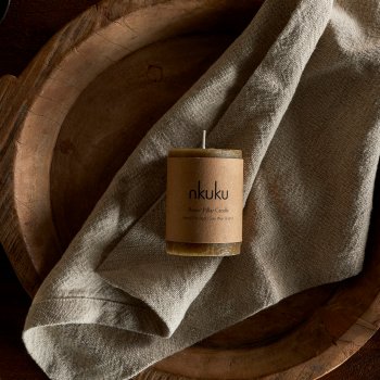 Rustic Soy Blend Mini Pillar Candle - Olive
