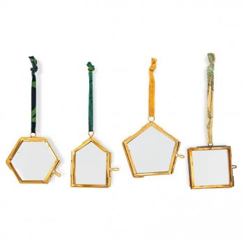 Tiny Kiki Aged Antique Frame Decorations - Set of 4