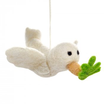 Felt Hanging Decoration - Dove with Olive Branch