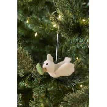 Felt Hanging Decoration - Dove with Olive Branch