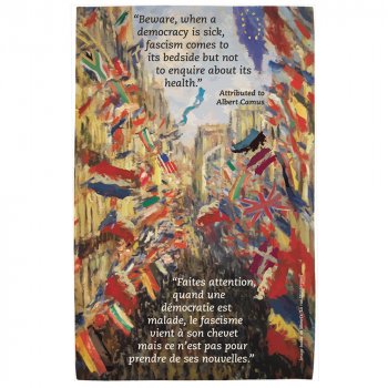 Warning Against Fascism Organic Cotton  Tea Towel