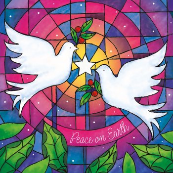 Transform Trade Stained Glass Doves Charity Christmas Cards - Pack of 10