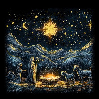 Transform Trade Starlit Manger Charity Christmas Cards - Pack of 10