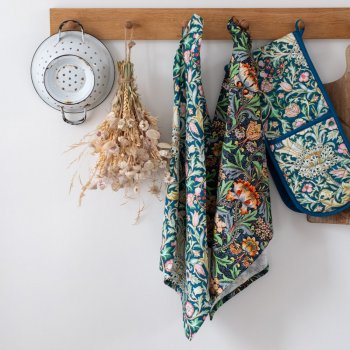 V&A Arts and Crafts Florals Organic Cotton Tea Towels