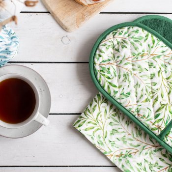 V&A Willow Boughs Organic Cotton Double Oven Gloves