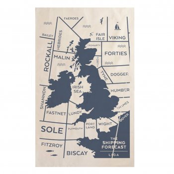 LIGA Organic Cotton Tea Towel - Shipping Forecast