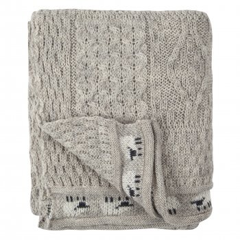 Aran Sheep Throw - Light Grey