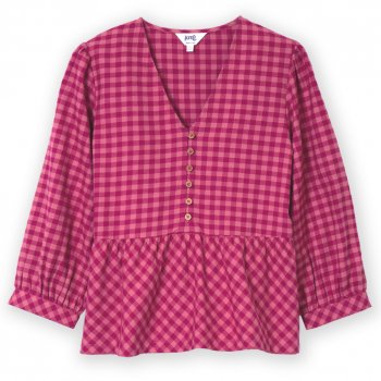Kite Damson Check Worgret Flannel Blouse