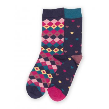 Kite Diamond Heart Socks - UK4-7