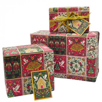 Recycled Wrapping Paper & Tags - Scandi Christmas - Pack of 4