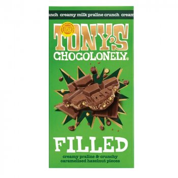 Tonys Chocolonely Filled Creamy Milk Chocolate Praline Crunch - 127g