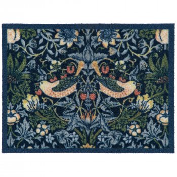 Outdoor Morris & Co. Navy Strawberry Thief Doormat - 60x80