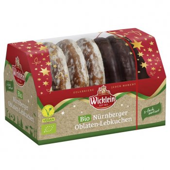 Wicklein Organic Lebkuchen Hearts Filled & Choc Covered - 240g