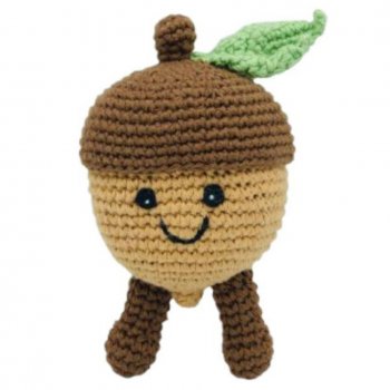 Fair Trade Crocheted Acorn Baby Rattle