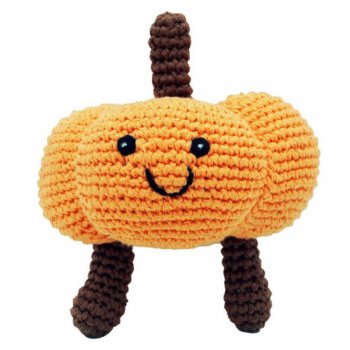 Fair Trade Crocheted Pumpkin Baby Rattle