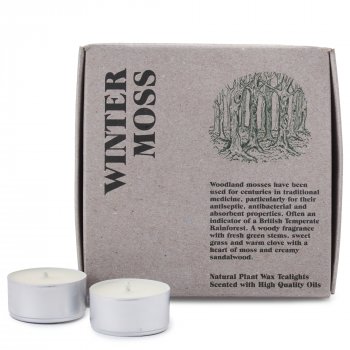 Green Botanical Scented Tealights - Winter Moss - Set of 9