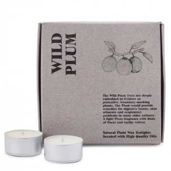 Green Botanical Scented Tealights - Wild Plum - Set of 9