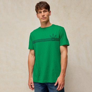 White Stuff Abersoch Graphic Tee - Green Print