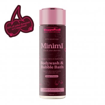 Miniml x CoppaFeel! Check Your Cherries Body Wash & Bubble Bath - 400ml