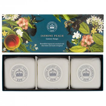 Kew Gardens Triple Soap Gift Box - Jasmine Peach - 3 x 100g