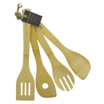 Ecoleaf by Suma Bamboo Kitchen Utensils - Set of 4