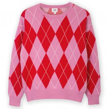 Kite Argyle Piddletrenthide Knit Jumper Red